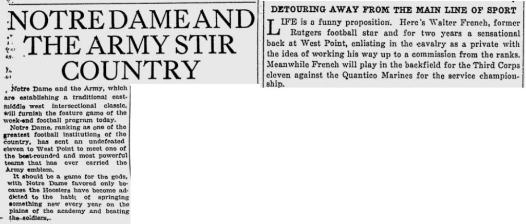 ArmyFB_1922_vsNotreDame-pre_ToledoNewsBee_Nov111922