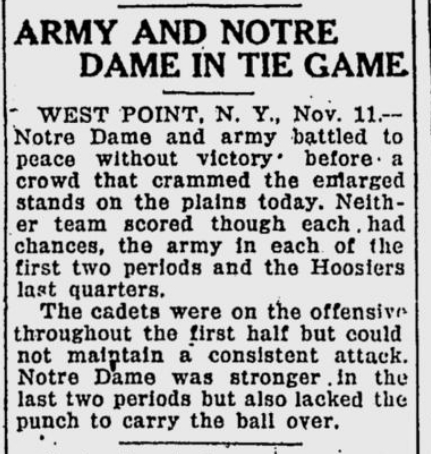 ArmyFB_1922_vsNotreDame_StPetersburgTimes_Nov121922