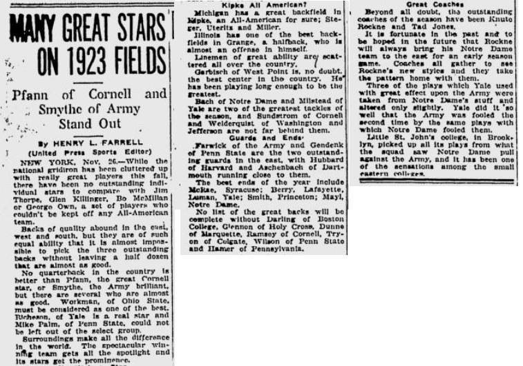 ArmyFB_1923_Smythe-Garbisch-Farwick_BakersfieldCalifornian_Nov241923