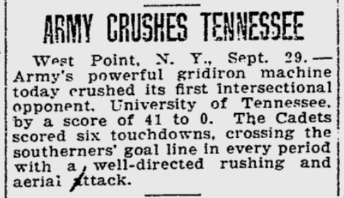 ArmyFB_1923_vsTennessee_ReadingEagle_Sep301923