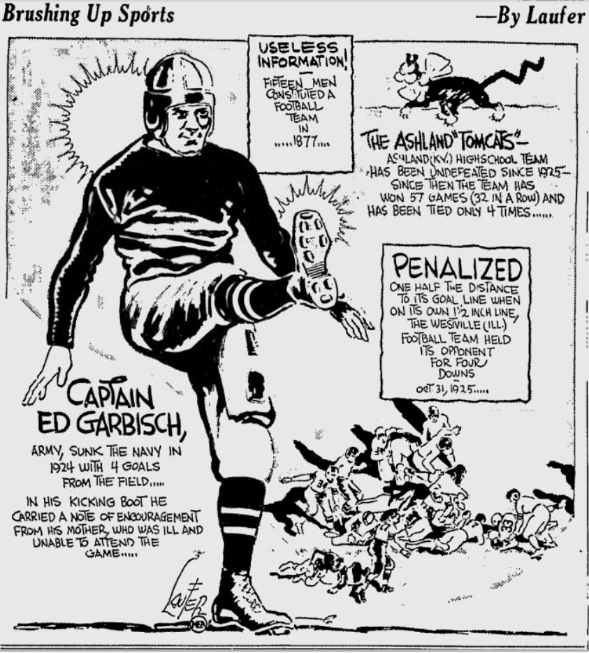 ArmyFB_1924_EdGarbisch_byLaufer_SpokaneDailyChronicle_Sep291932