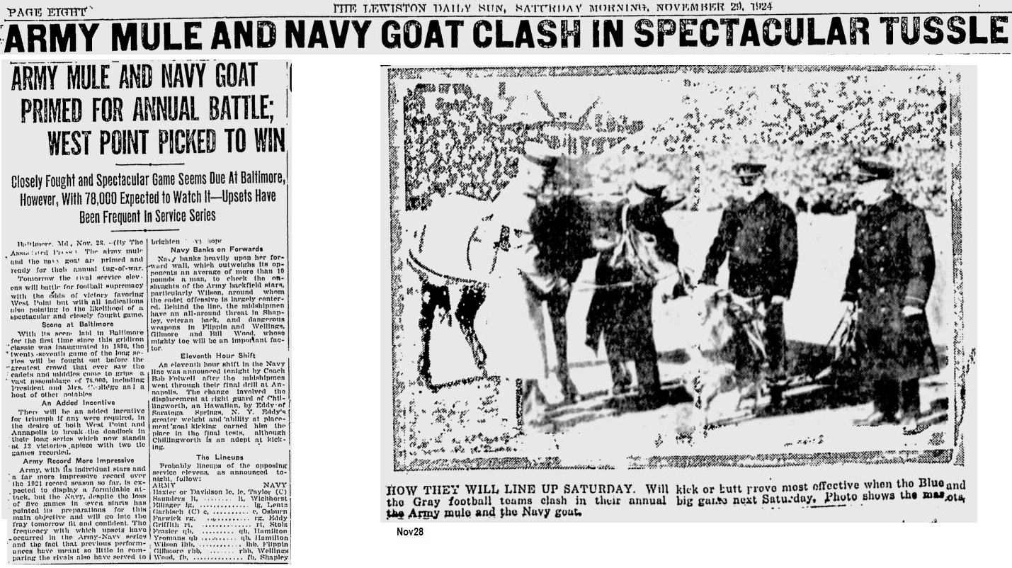 ArmyFB_1924_vsNavy-pre_LewistonDailySun_Nov28-291924