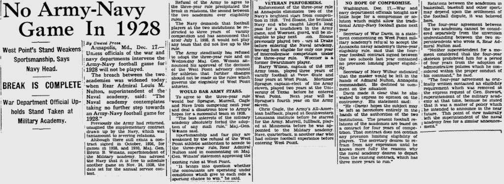ArmyFB_1927_No-Army-Navy-in28_PittsburghPress_Dec181927