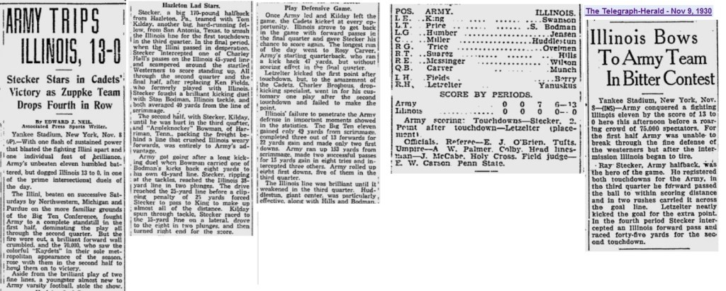 ArmyFB_1930_vsIllinois_Readingeagle_Nov91930