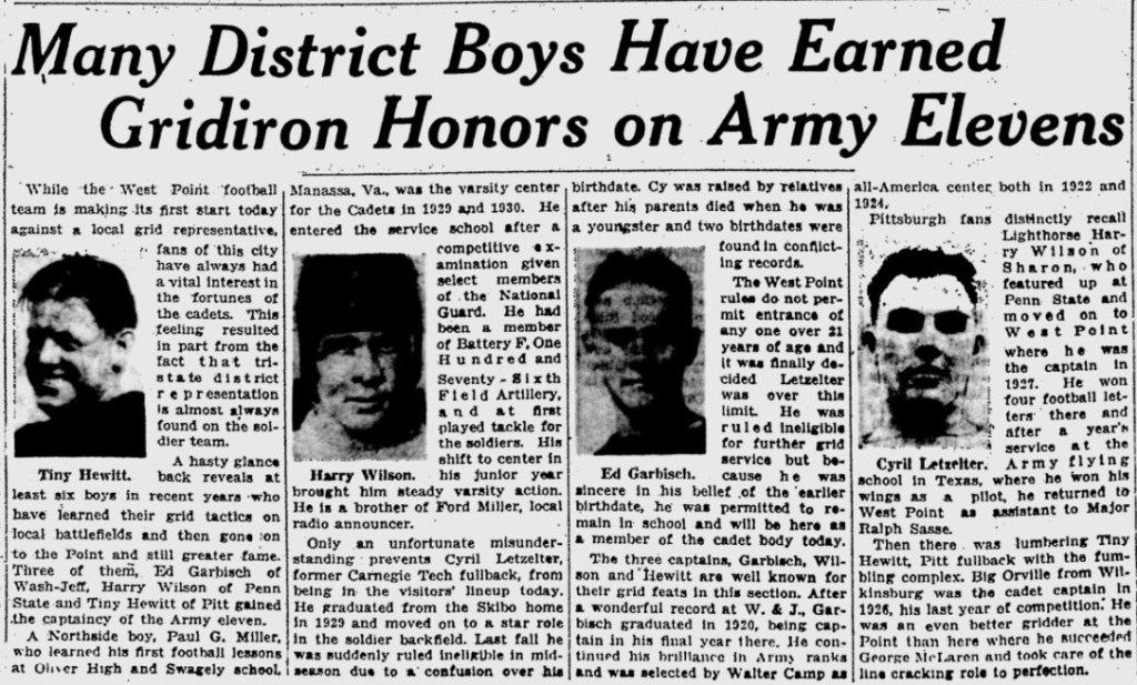 ArmyFB_1931_PA-players_PittsburghPostGazette_Nov141931