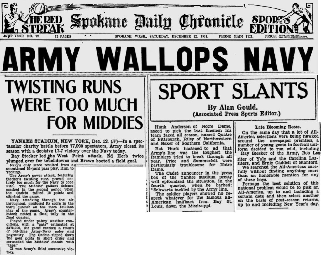 ArmyFB_1931_vsNavy_SpokaneDailyChronicle_Dec121931