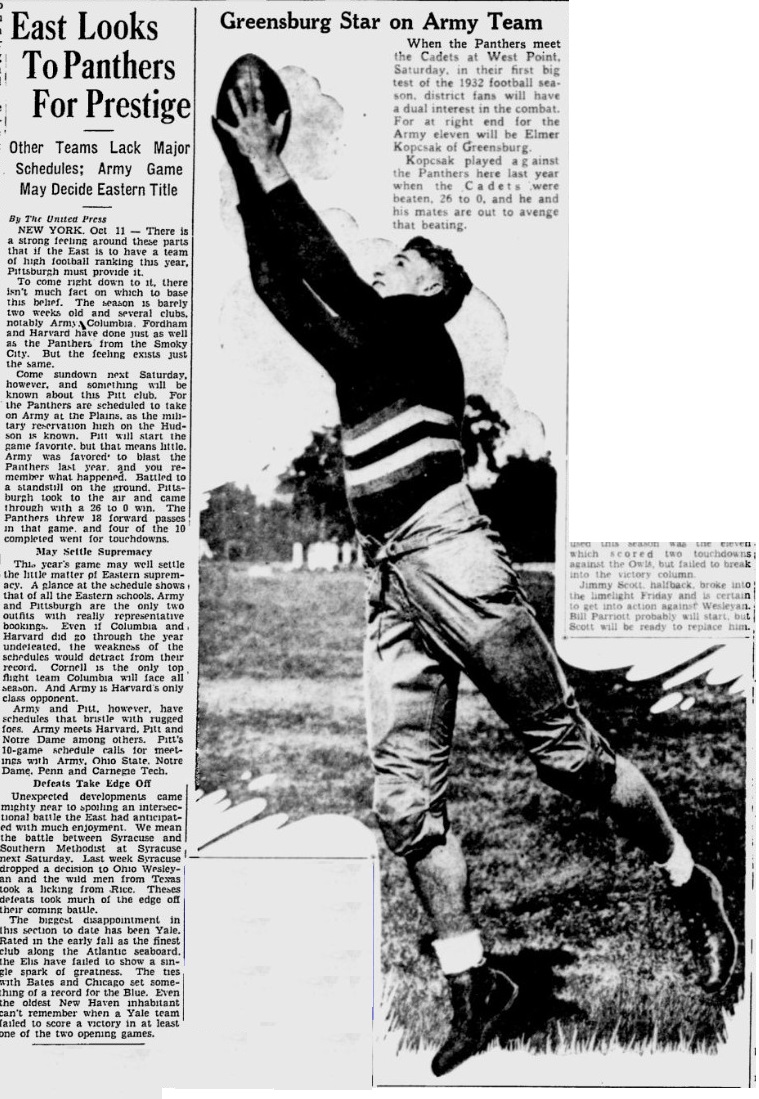 armyfb_1932_elmerkopcsak_pittsburghpress_oct111932