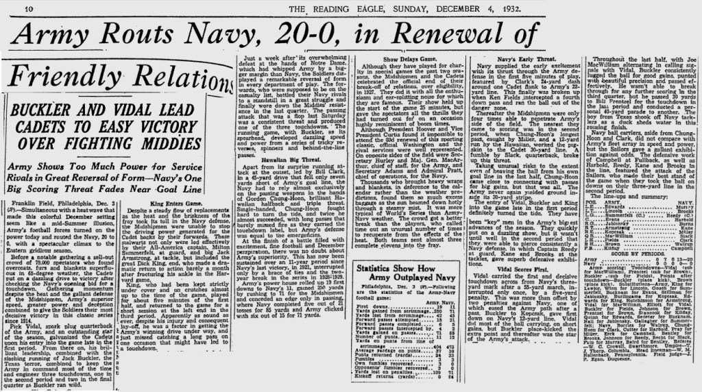 ArmyFB_1932_vsNavy_ReadingEagle_Dec31932_1