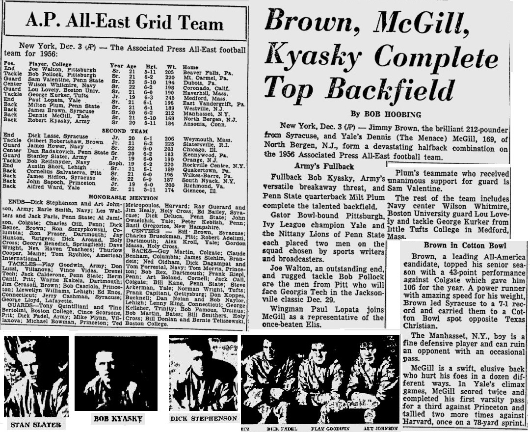 ArmyFB_1956_AllEast_BobKyasky-StanleySlater_ReadingEagle_Dec31956
