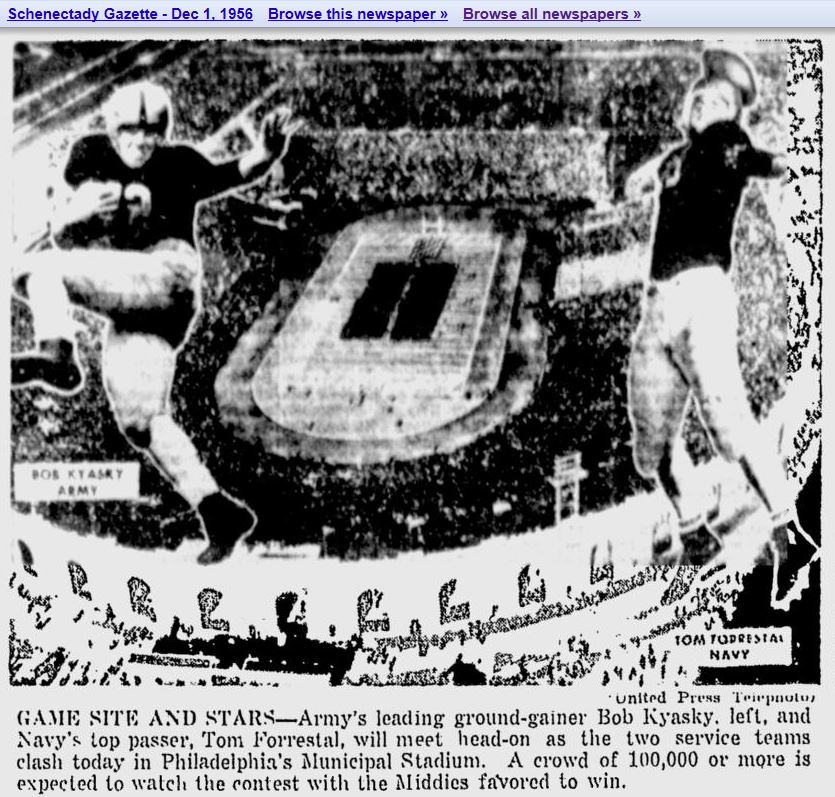 ArmyFB_1956_BobKyasky_vsNavy_SchenectadyGazette_Dec11956