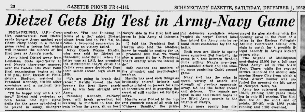 ArmyFB_1962_vsNavy_SchenectadyGazette_Dec11962