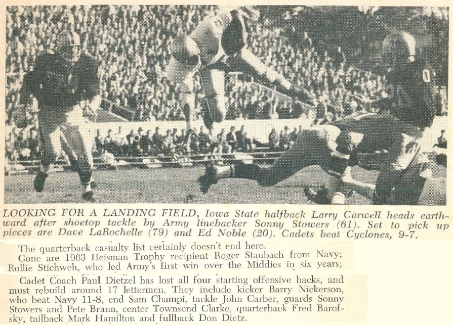 ArmyFB_1964_LaRochelle_Noble_Stowers_NCAAGuide1965