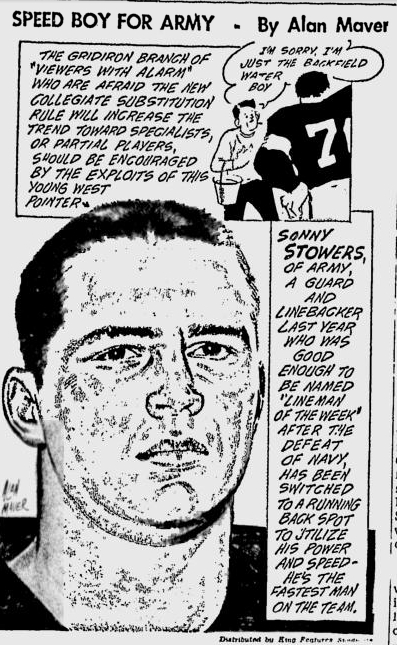 ArmyFB_1965_SonnyStowers_byAlanMaver_NewsDispatch_Sep301965