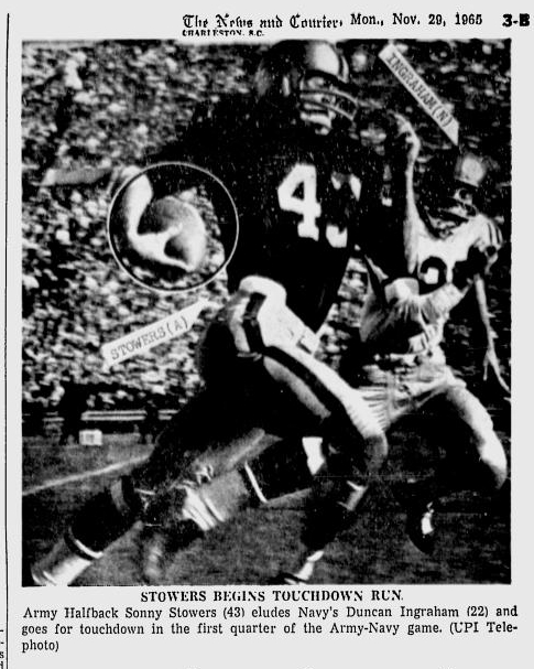 armyfb_1965_sonnystowers_newsandcourier_nov291965