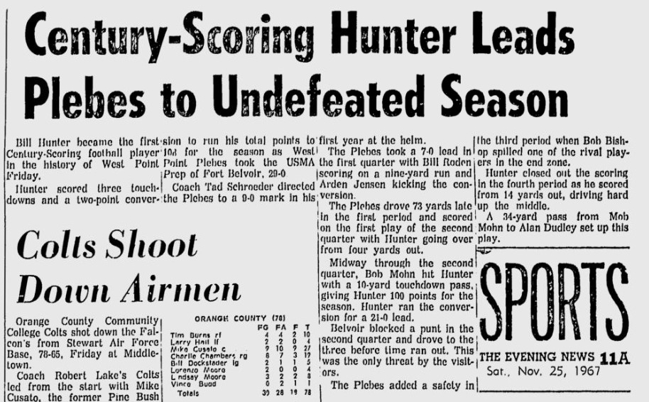 ArmyFB_1967_BillHunter_EveningNews_Nov251967