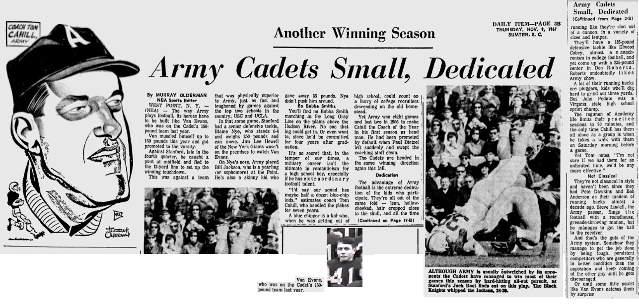 armyfb_1967_vanevans-exlfb_thesumterdaily_nov91967