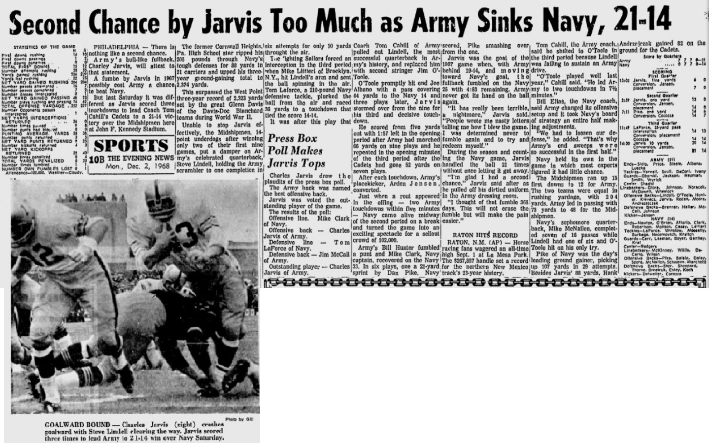 armyfb_1968_vsnavy-charleyjarvis_eveningnews_dec21968
