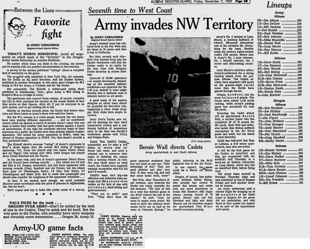 ArmyFB_1969_vsOregon_EugeneRegisterGuard_Nov71969