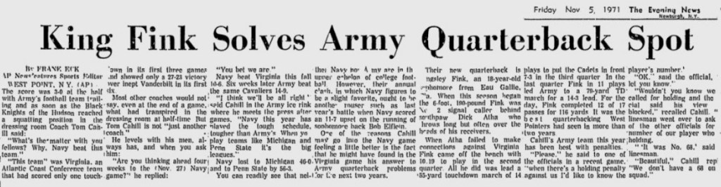 ArmyFB_1971_Fink_EveningNews_Nov41971