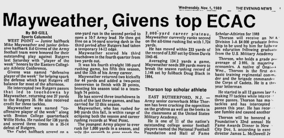 armyfb_1989_mayweather-givens-thorson_eveningnews_nov11989
