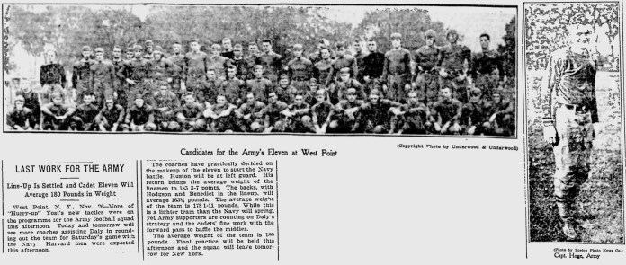 ArmyFB_1913_vsNavy-pre_Team-CptHoge_BostonEveningTranscript_Nov261913