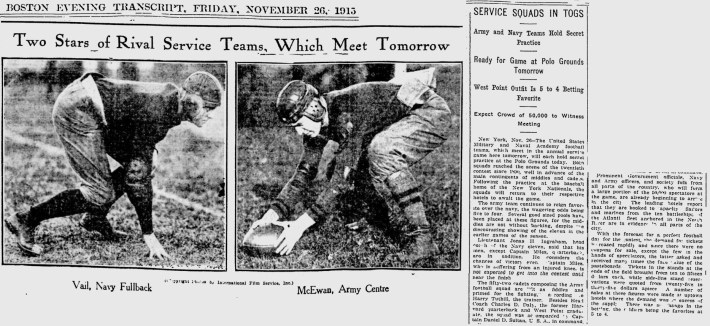 ArmyFB_1915_vsNavy-pre_CptMcEwan_BostonEveningTranscript_Nov261915