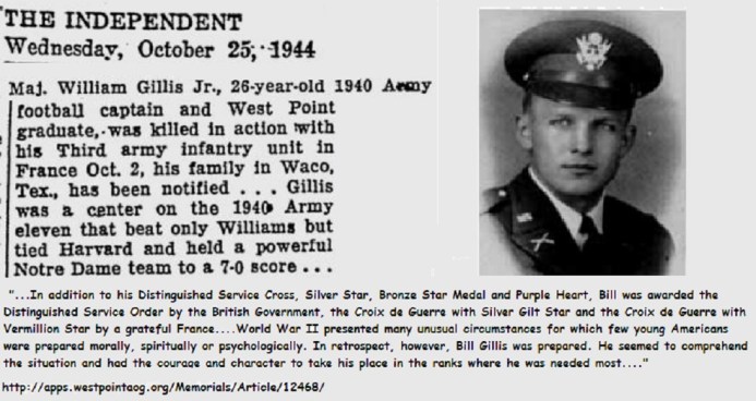 ArmyFB_1941_MAJWilliamGillis_KIA_EveningIndependent_Oct251944