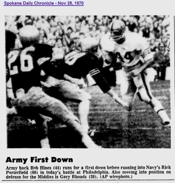 armyfb_1970_vsnavy-bobhines_spokanedailychronicle_nov281970