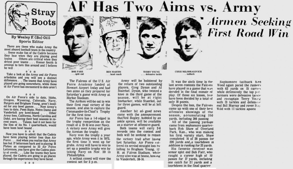ArmyFB_1974_vsAF-pre_EveningNews_Nov81974