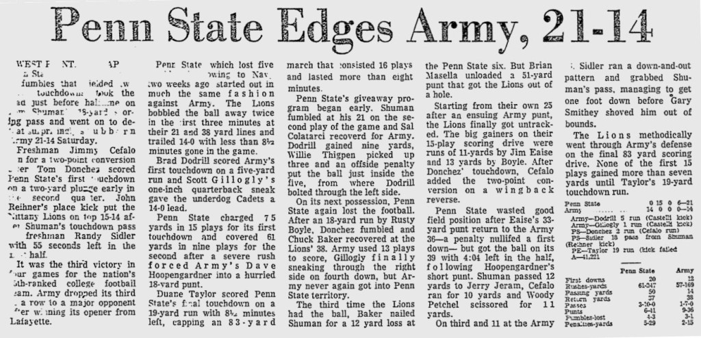 ArmyFB_1974_vsPSU_ReadingEagle_Oct61974