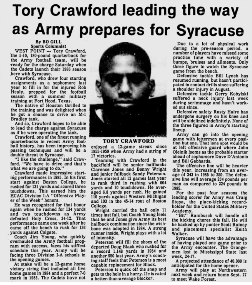 ArmyFB_1986_ToryCrawford_EveningNews_Sep111986