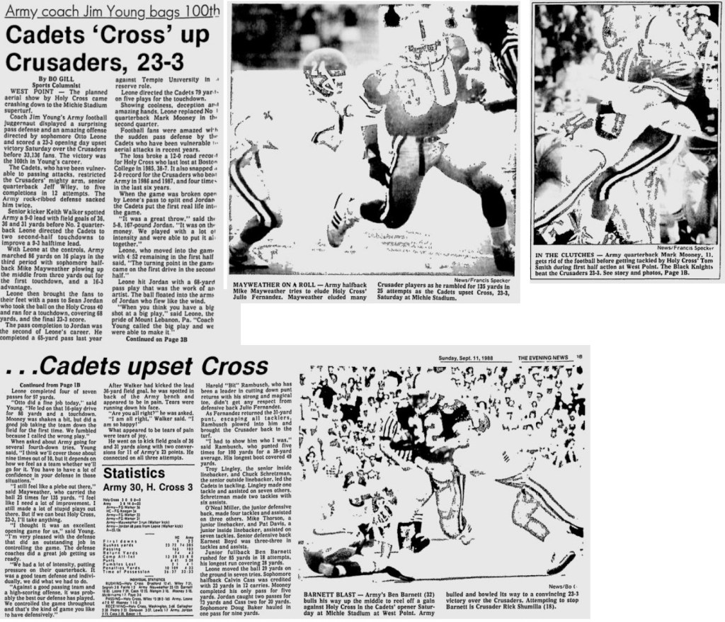 ArmyFB_1988_vsHolyCross_EveningNews_Sep111988