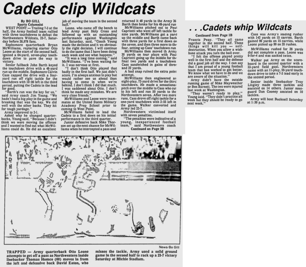 ArmyFB_1988_vsNorthwestern_EveningNews_Sep251988