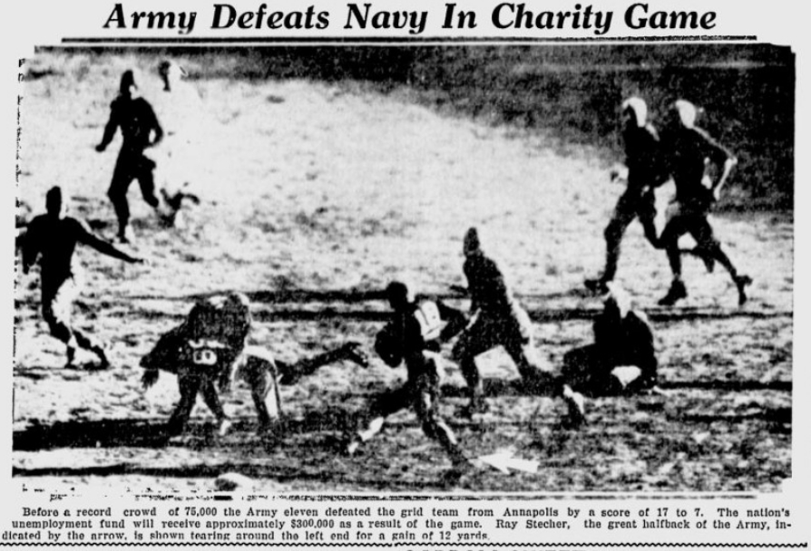ArmyFB_1931_vsNavy-Stecker-run_PainesvilleTelegraph_Dec141931