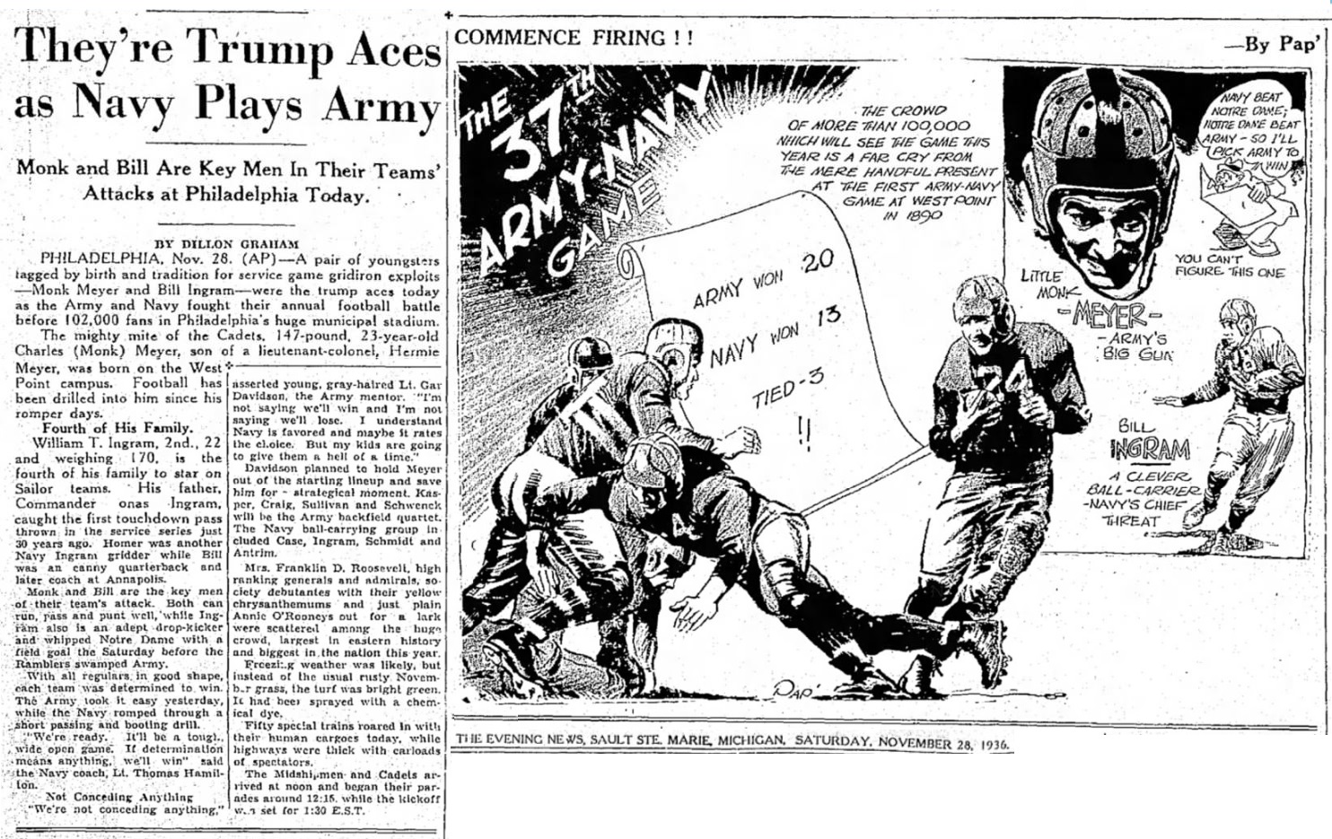 armyfb_1936_vsnavy_eveningnewssaulsaintemariemi_nov281936