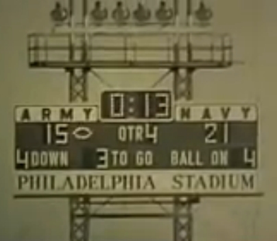 ArmyFB_1963_Stichweh-Navyfilm_TDrun-4Q-runningclock