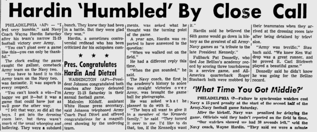 ArmyFB_1963_vsNavy-Hardin_OcalaStarBanner_DEc81963