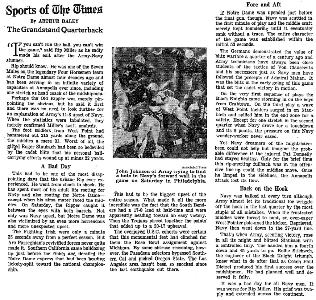 ArmyFB_1964_vsNavy_ArthurDaley_NYT_Nov301964