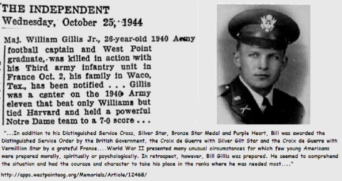 ArmyFB_1941_MAJWilliamGillis_KIA_EveningIndependent_Oct251944