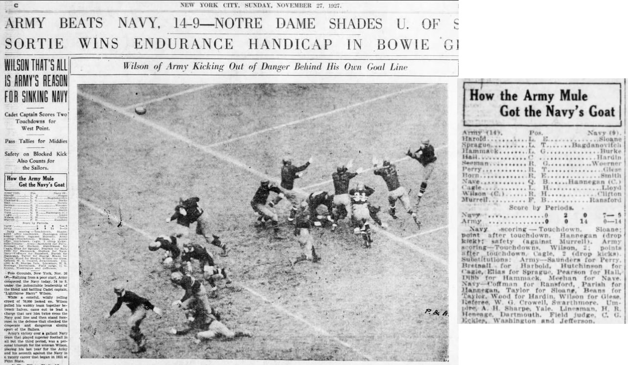 ArmyFB_1927_Wilson_Army-Navy_BrooklynDailyEagle_Nov271927