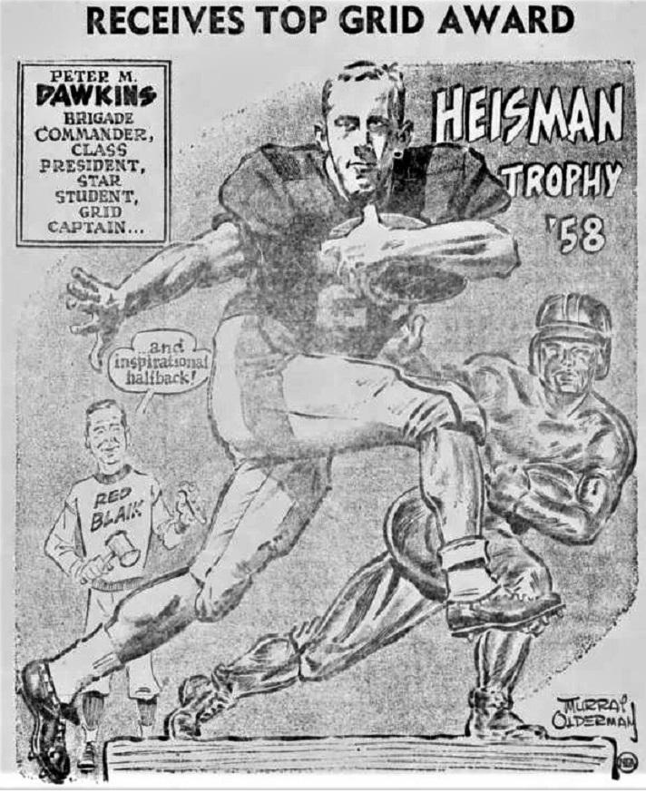 This image has an empty alt attribute; its file name is armyfb_1958_pete-dawkins-heisman-trophy_by-murray-olderman_casper-morning-star_wy_dec101958p28.jpg